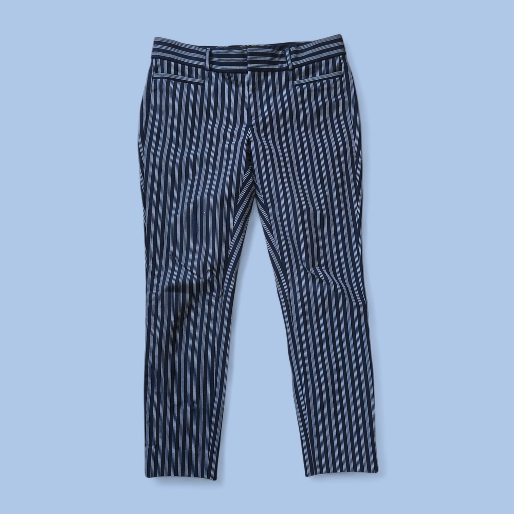 Banana Republic Blue and White Striped Women's Pants